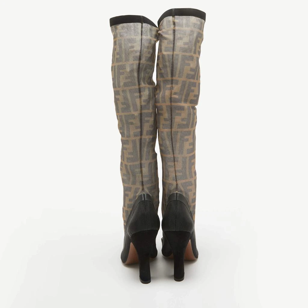 Fendi Fendi Black Mesh FF Colibri Mid Calf Boots Size 38 5