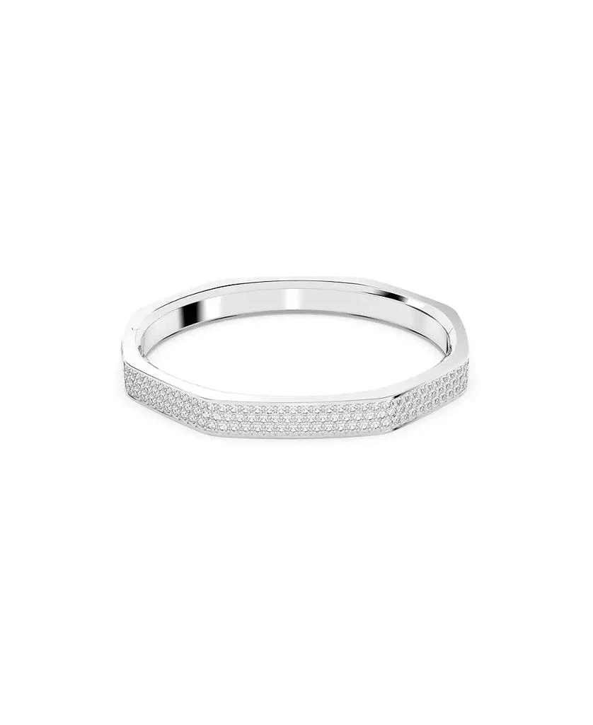 Swarovski Crystal Dextera Bangle Octagon Shape Pave Medium White Rhodium Plated