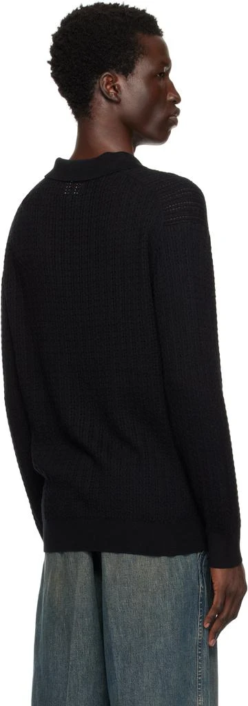 BEAMS PLUS Black Knit Cable Polo 3