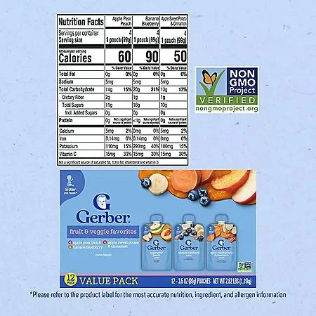 Gerber Gerber Toddler Pouch Variety Pack, 3.5 oz., 12 ct. 14