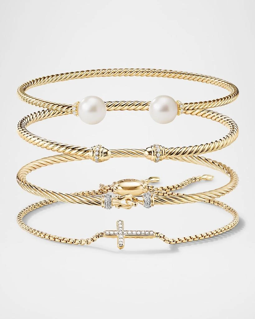 David Yurman Cablespira Bracelet with Gemstone and Diamonds in 18K Gold 2