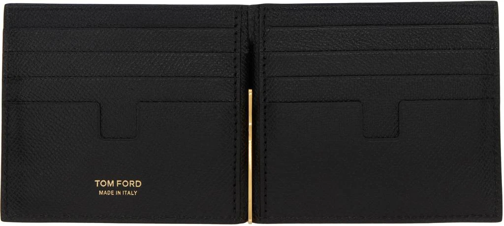 Tom Ford Black Small Grain Leather Money Clip Wallet 3