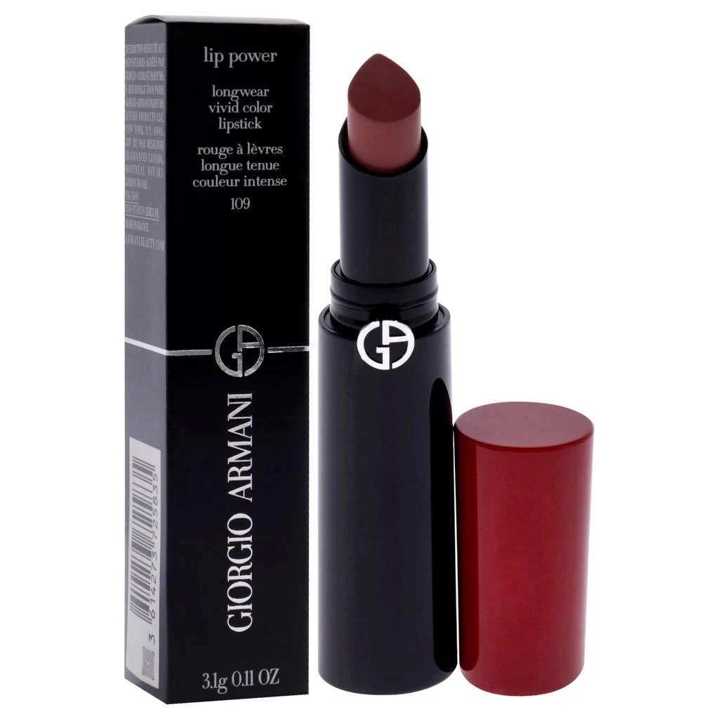 Giorgio Armani Lip Power Longwear Vivid Color Lipstick - 109 Intimate by  for Women - 0.11 oz Lipstick 2