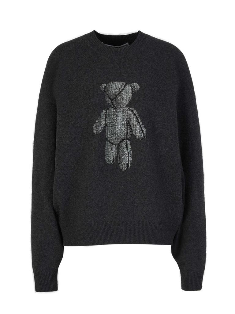 Alexander Wang Alexander Wang Glitter Embellished Teddy Crewneck Sweater