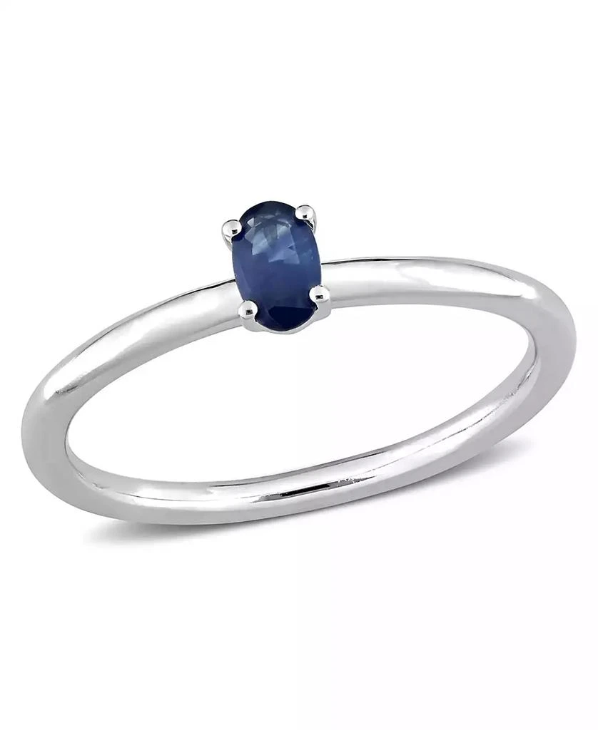 Macy's Oval Sapphire (1/3 ct. t.w.) Stackable Ring in 10k White Gold 1