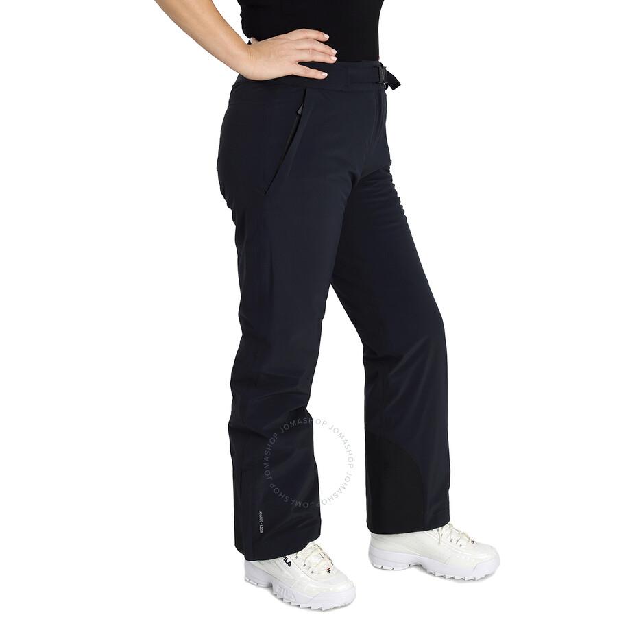 Moncler Ladies Black Buckled Ankle-zip Straight Trousers