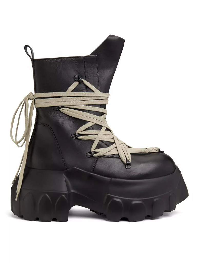 Rick Owens Megalaced Mega Tractor Leather Combat Boots 1