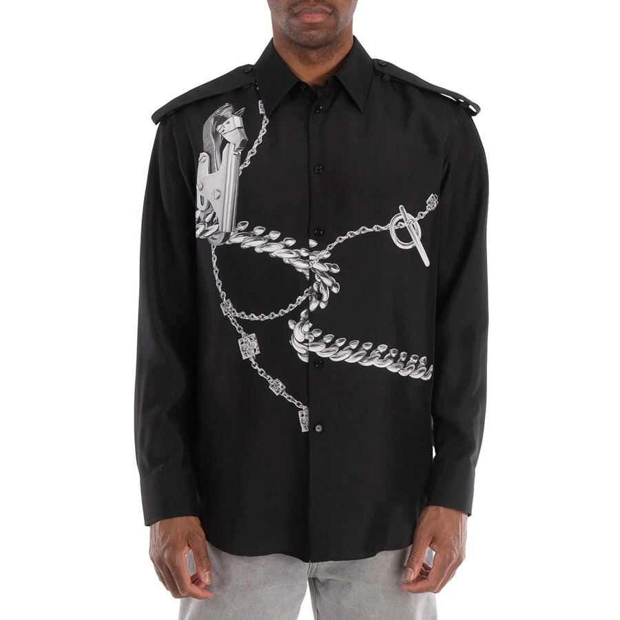 Burberry Knight Hardware Print Silk Shirt 1