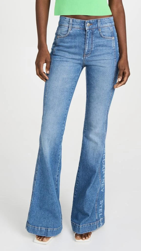 Stella McCartney Salt & Pepper Logo 70's Flare Jeans 6