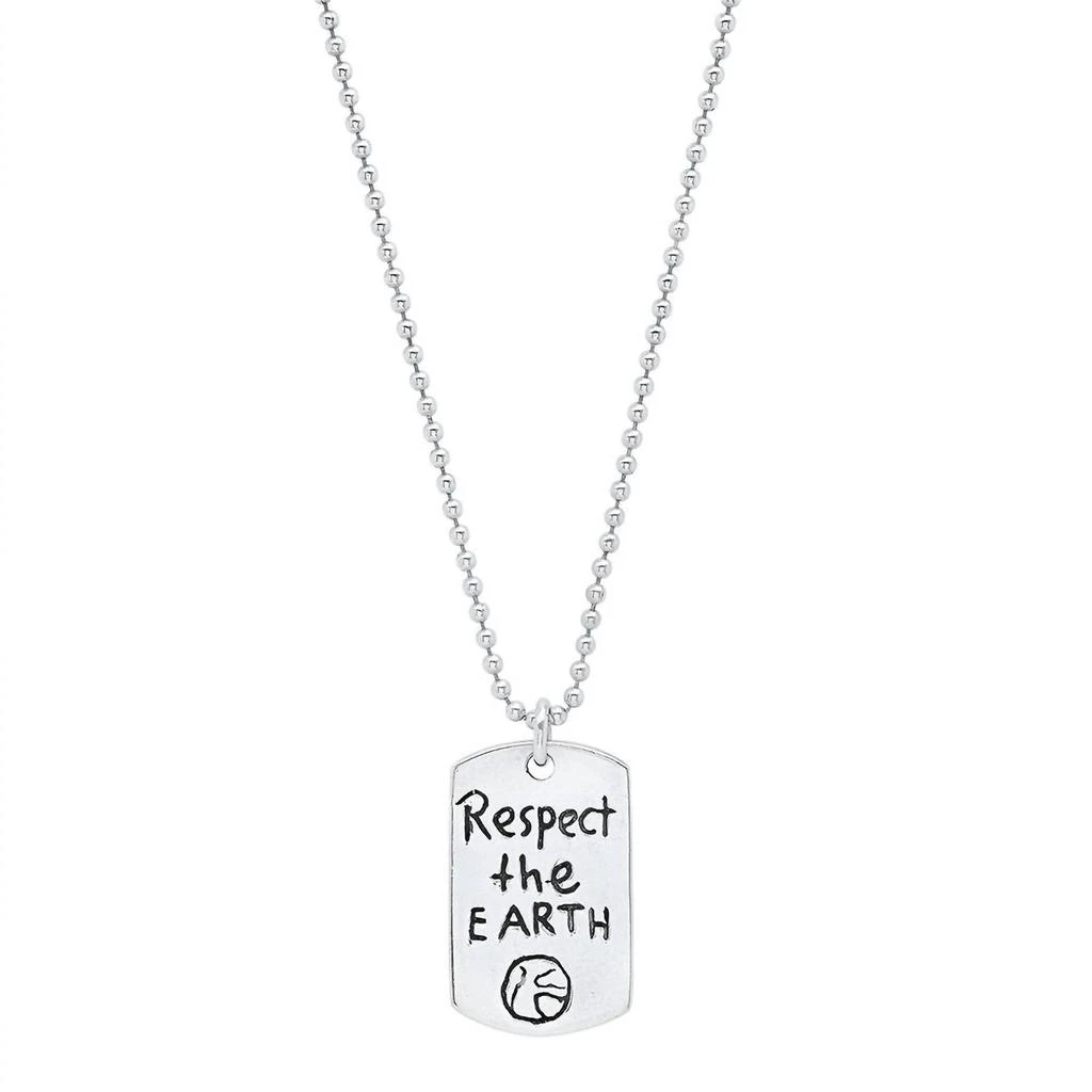 Jessica Elliot Women
s Sterling "resolutions We Can All Keep" Dogtags Max Necklace In Respect The Earth