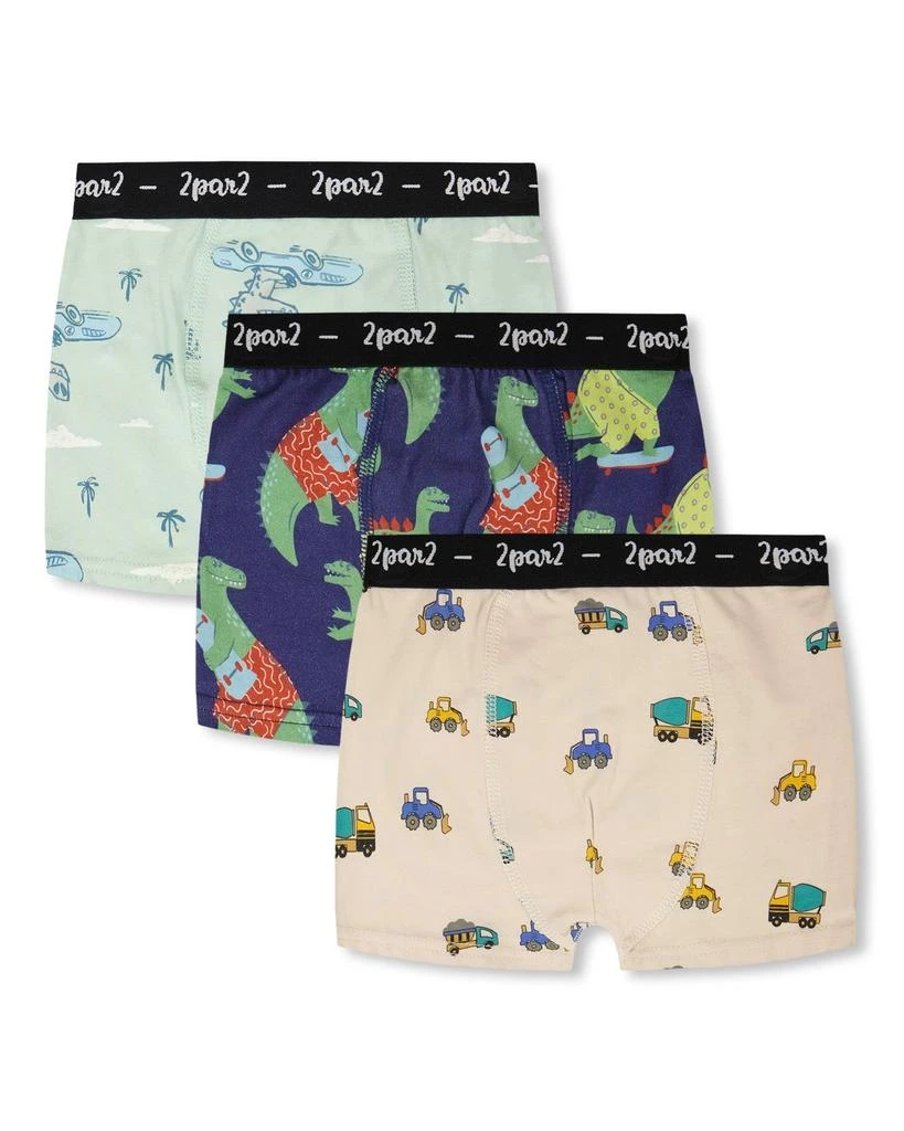 Deux par Deux Organic Cotton Printed Adventure Boxers Pack Of 3