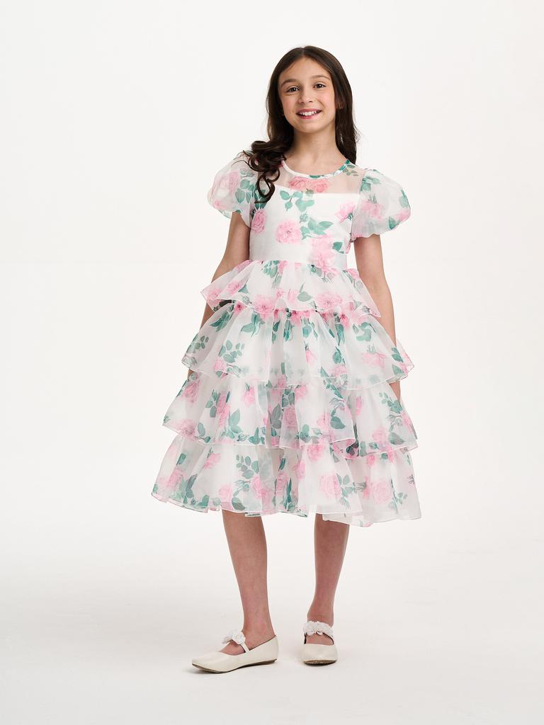 iAMe Girls Peony Princess Dress in White