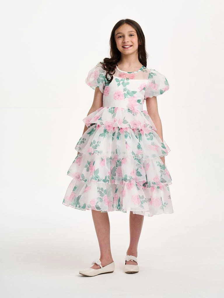 iAMe Girls Peony Princess Dress in White 2