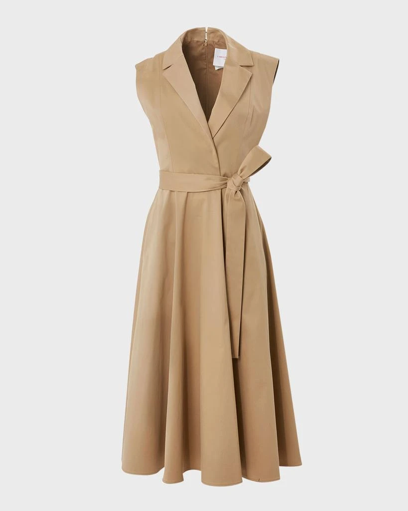 Carolina Herrera Flared Sleeveless Self-Belt Midi Trench Dress 1