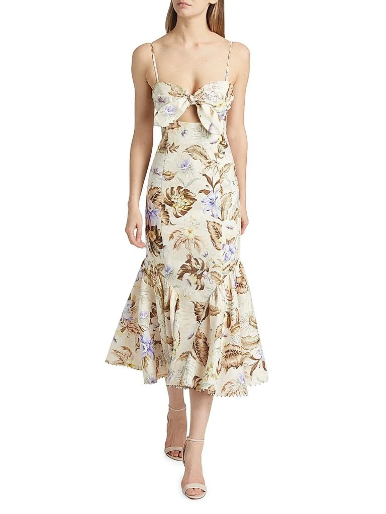 Coco Leaf-Printed Linen Midi-Dress  On Sale Now with Up to 50% Off |  Discover Exclusive Deals & Savings at BeyondStyle  Authentic Zimmermann  floral|contemporary|women-owned or founded|midi-length|Women's|linen|sweetheart|women's  apparel|sheath ...