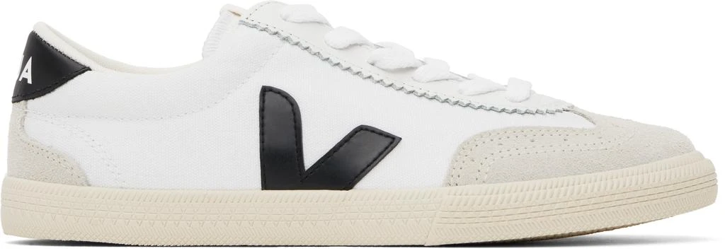 Veja White & Black Volley Canvas Sneakers 1