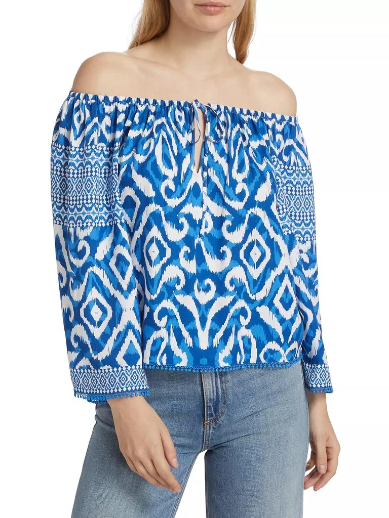 Alice + Olivia Devina Ikat Off-the-Shoulder Blouse 3