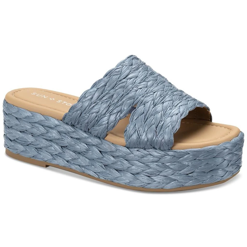 Sun + Stone Olinkaa Womens Woven Open Toe Flatform Sandals 7