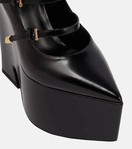 Versace Tempest leather platform pumps 6