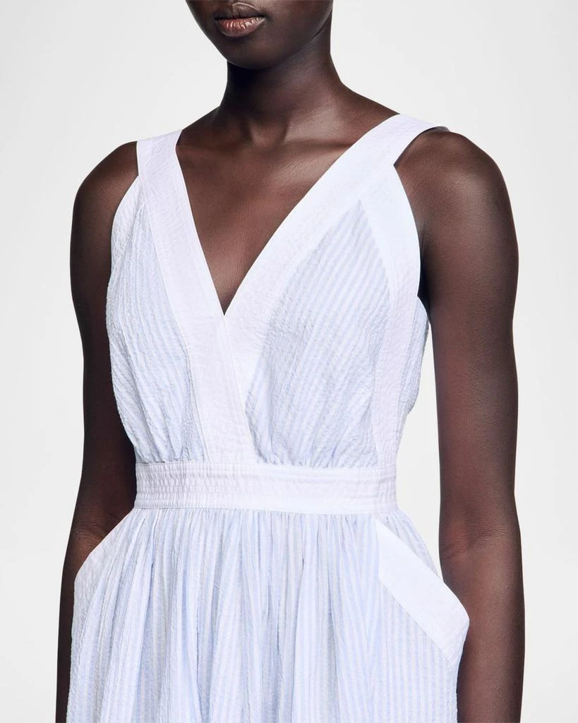 Sandro Sidonie Striped Seersucker Midi Dress - Dresses & Skirts - Free  Shipping - BeyondStyle
