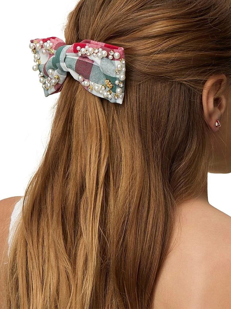 Lele Sadoughi Riley Pearl Sprinkle Bow Barrette 2