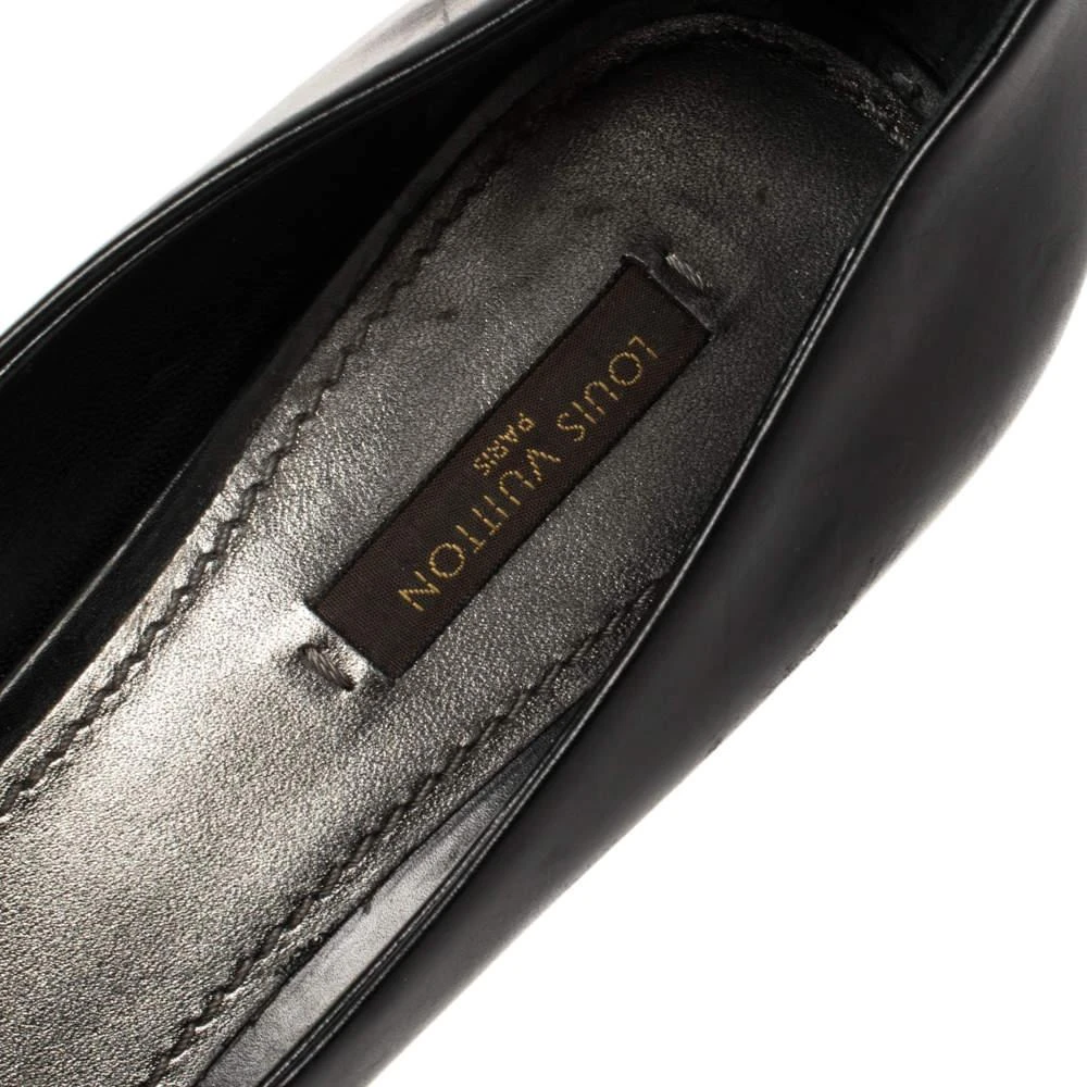 Louis Vuitton Louis Vuitton Black Leather Peep Toe Pumps Size 38.5 7