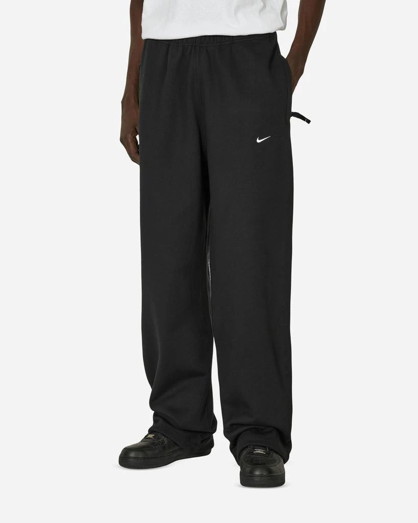 NIKE Solo Swoosh Open Hem Fleece Sweatpants Black 1