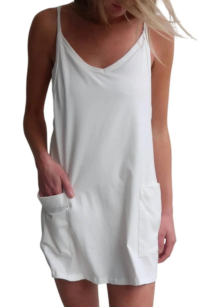 BUCKETLIST Jet Set Mini Dress In White 1