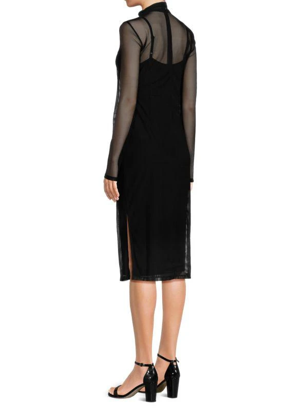 DKNY Sheer Mesh Midi Dress 2