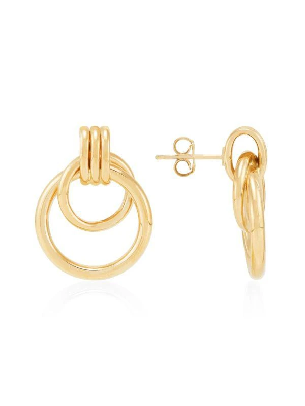 Saks Fifth Avenue 14K Yellow Gold Doorknocker Earrings 1
