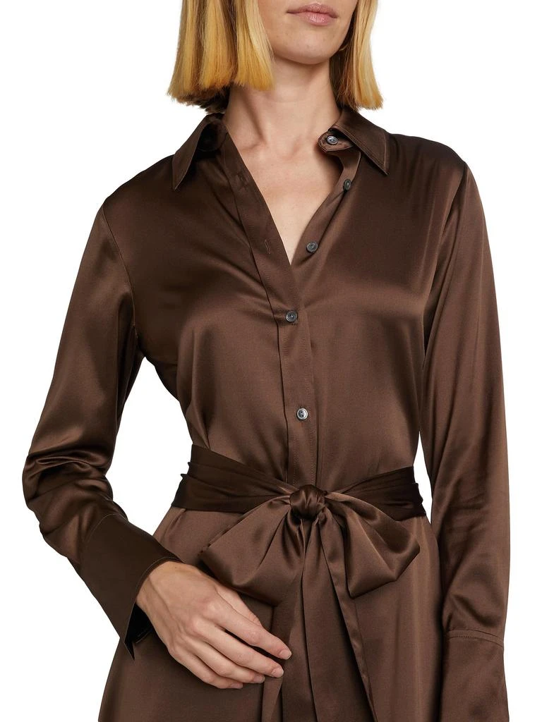Ramy Brook Victoria Stretch Silk Tie-Waist Midi-Shirtdress 4