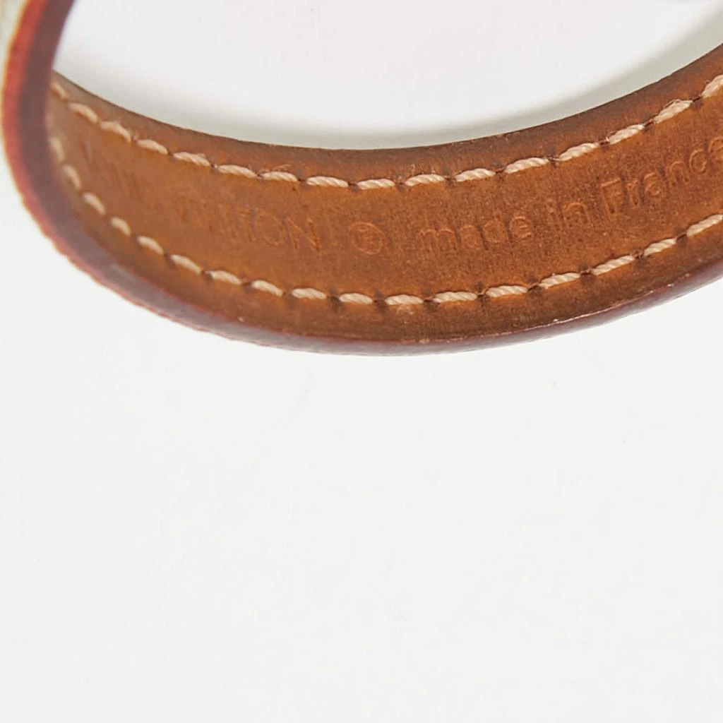 Louis Vuitton Louis Vuitton Theda Monogram Canvas Leather Gold Tone Bracelet 4