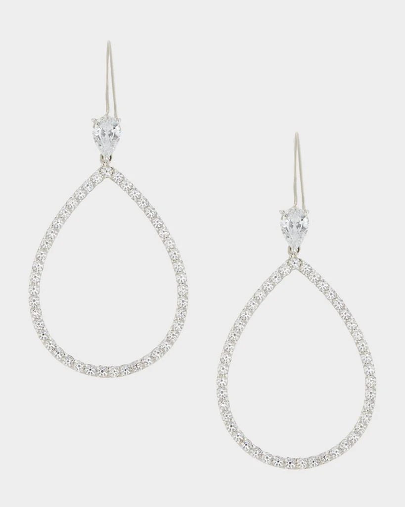 Fantasia by DeSerio Open CZ Crystal Teardrop Earrings