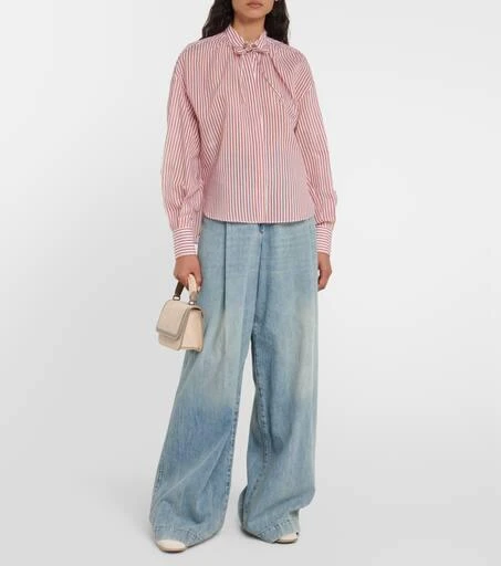 Brunello Cucinelli Striped cotton-blend shirt 2