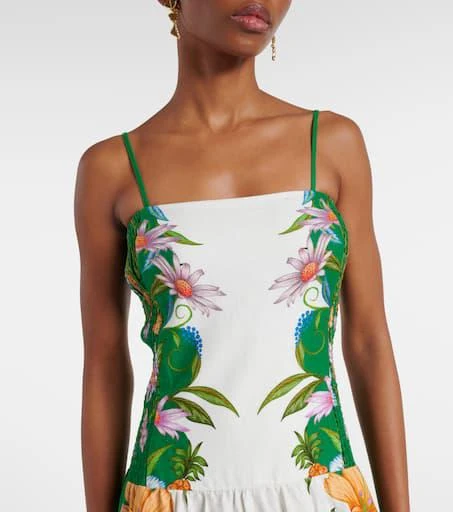 Farm Rio Sweet Bloom linen-blend midi dress 4