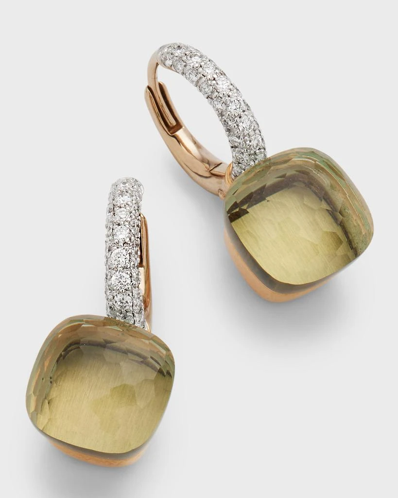Pomellato Nudo 18K Rose Gold Gemstone 
Diamond Drop Earrings 3