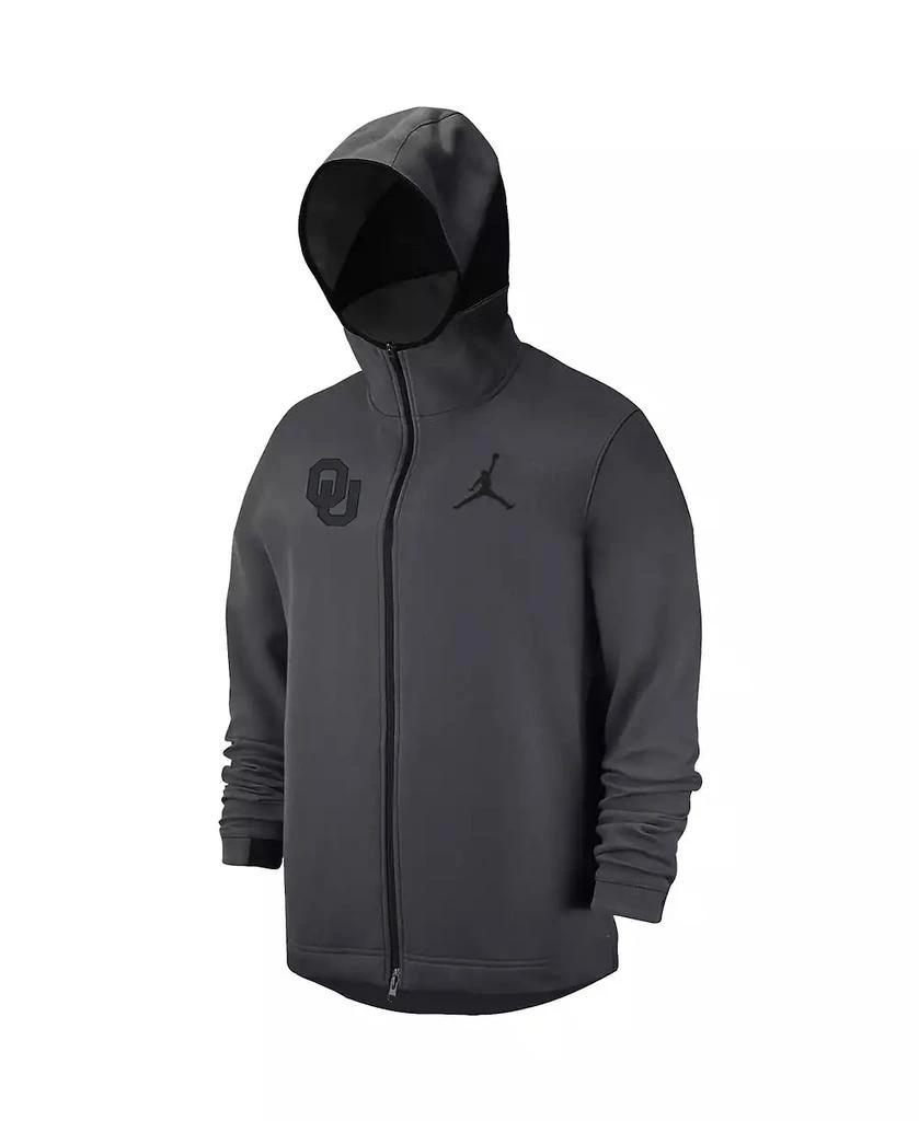 Jordan Men's Brand Anthracite Oklahoma Sooners Tonal Showtime Full-Zip Hoodie 3