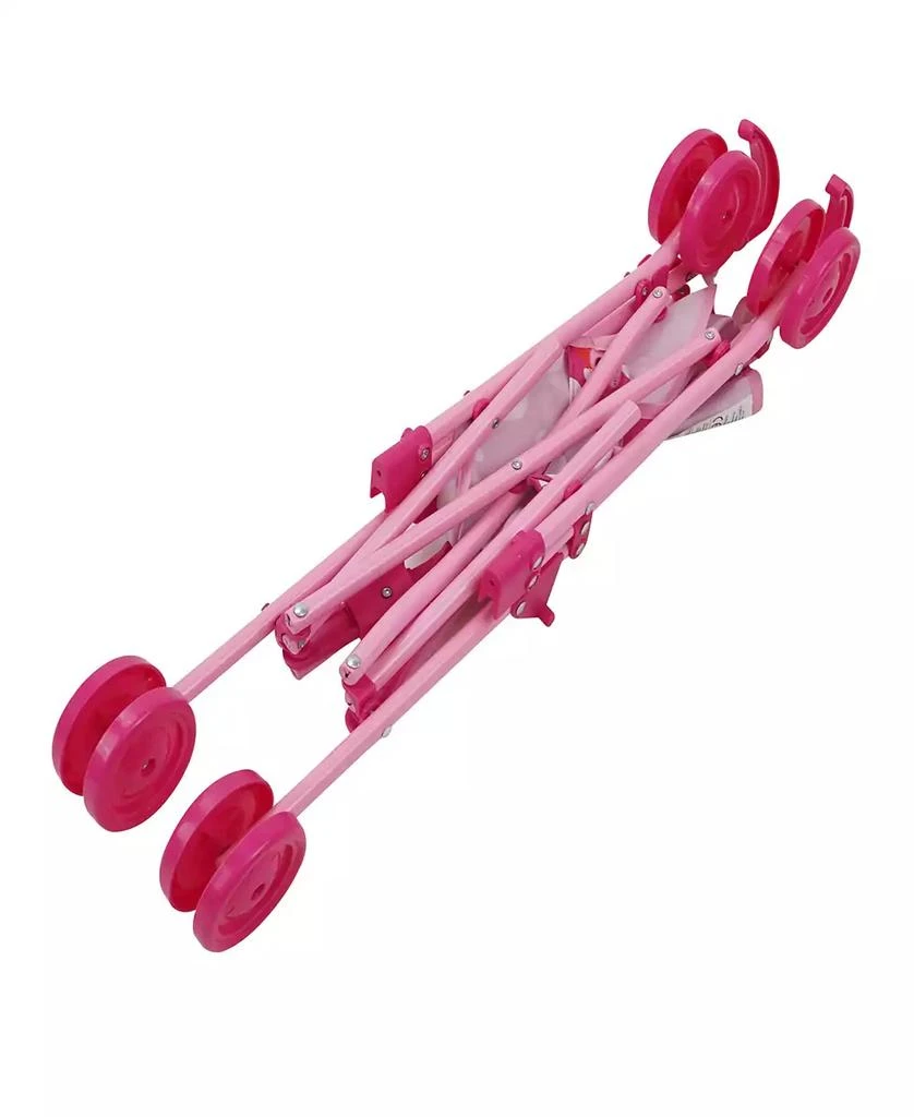 Peppa Pig Pink  White Dots Doll Umbrella Stroller 3