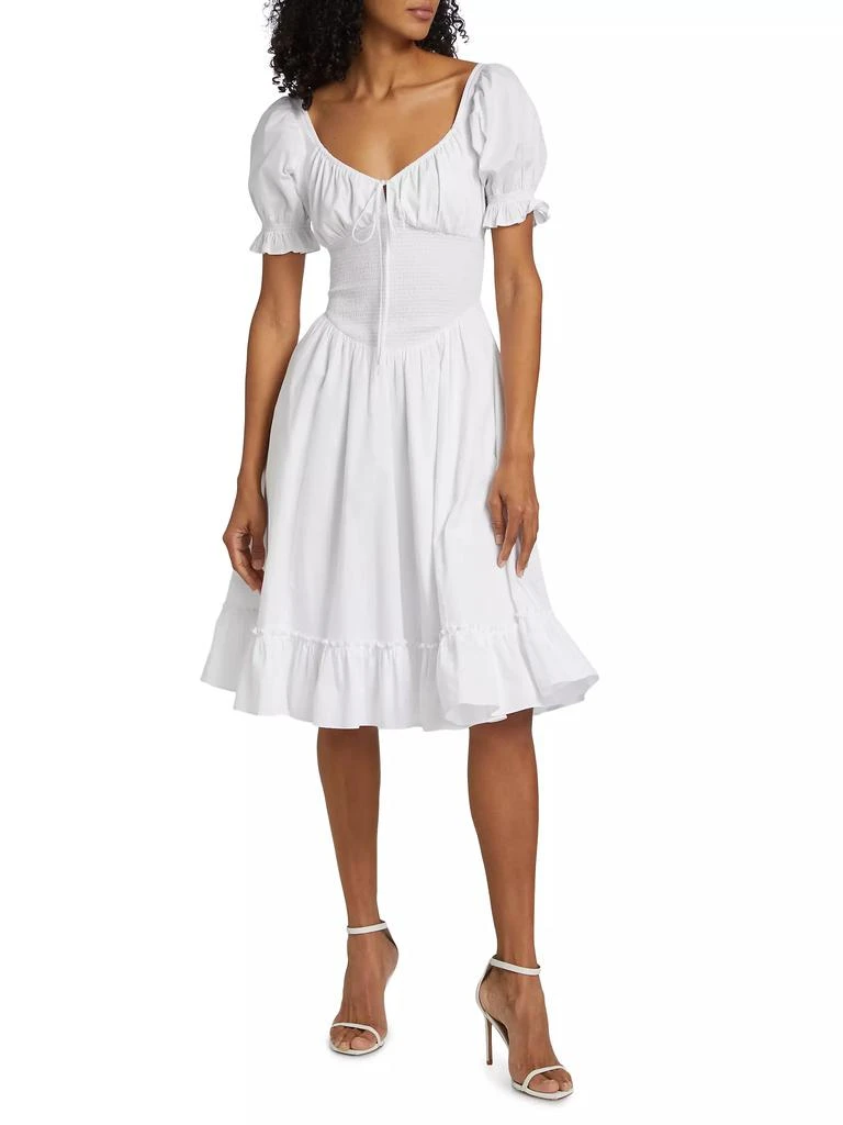 Guizio Luciana Cotton Smocked Midi-Dress 3