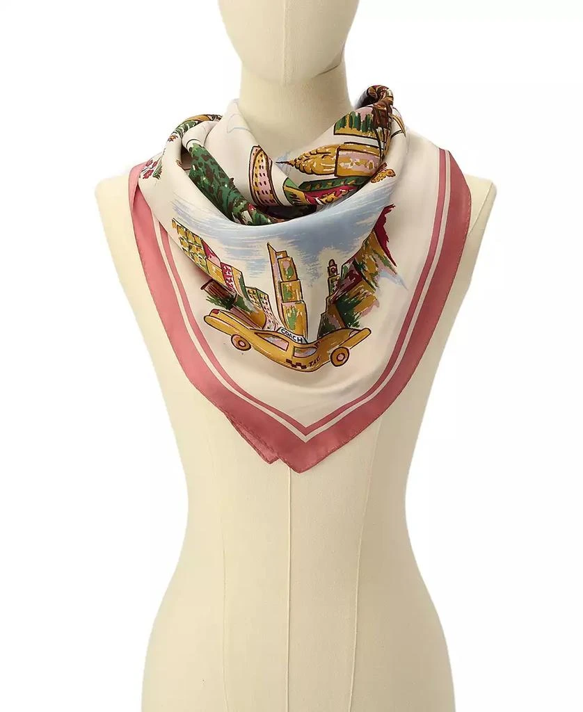 Coach Women's New York Map Print Silk Square Scarf 5