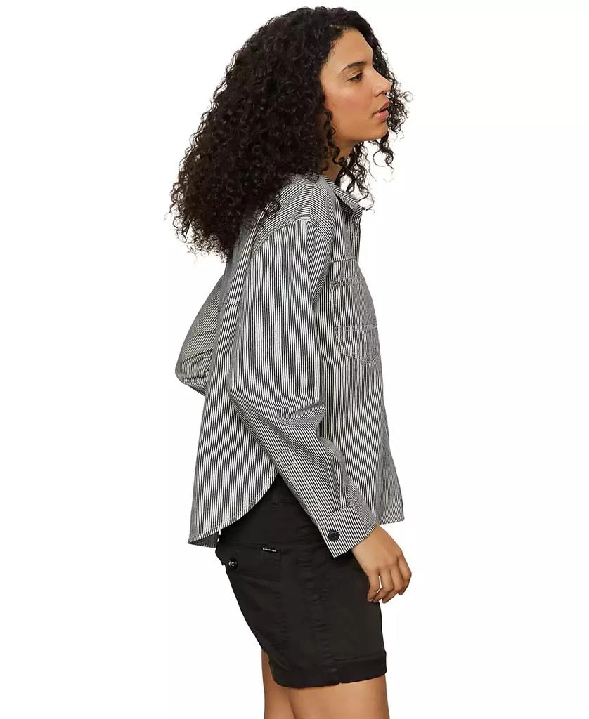 Sanctuary Women's Ivy Striped Cotton Button-Front Shirt 4