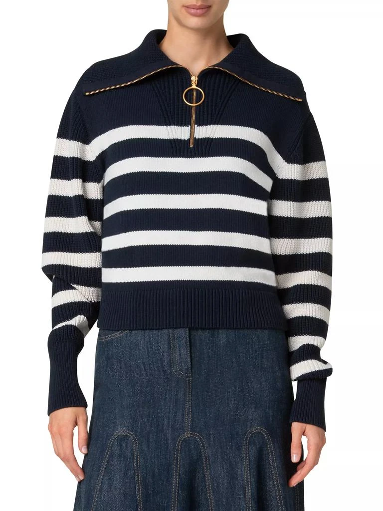 Akris Striped Cotton-Blend Sweater 4