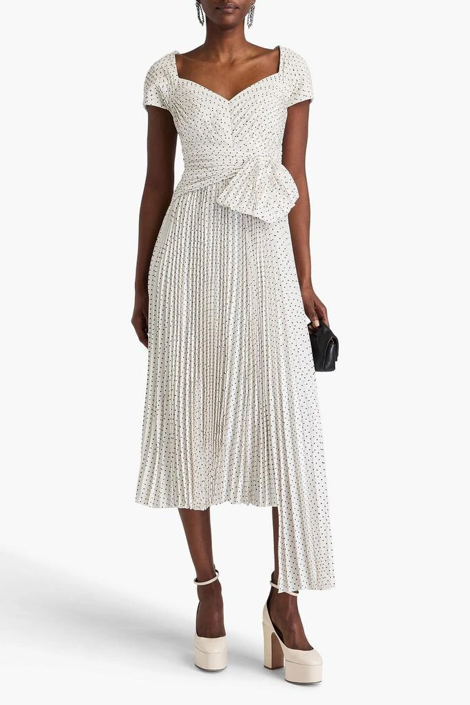 Huishan Zhang Tabitha asymmetric polka-dot crepe de chine midi dress 2