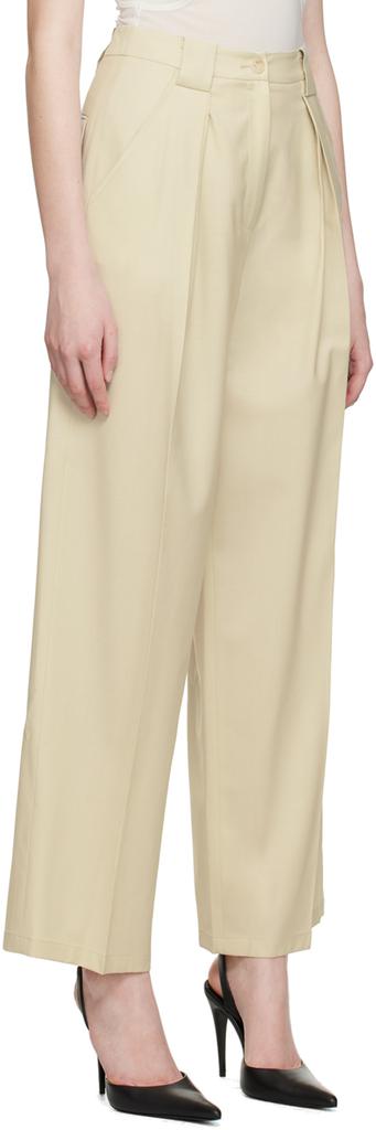 LVIR Beige Tuck Trousers