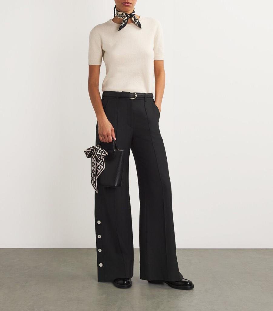 ME+EM Button-Cuff Wide-Leg Trousers