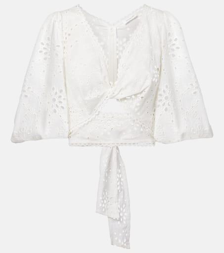 Alexandra Miro Broderie anglaise cotton crop top
