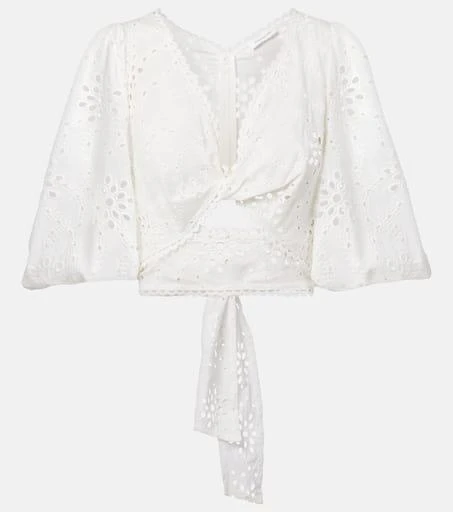 Alexandra Miro Broderie anglaise cotton crop top 1