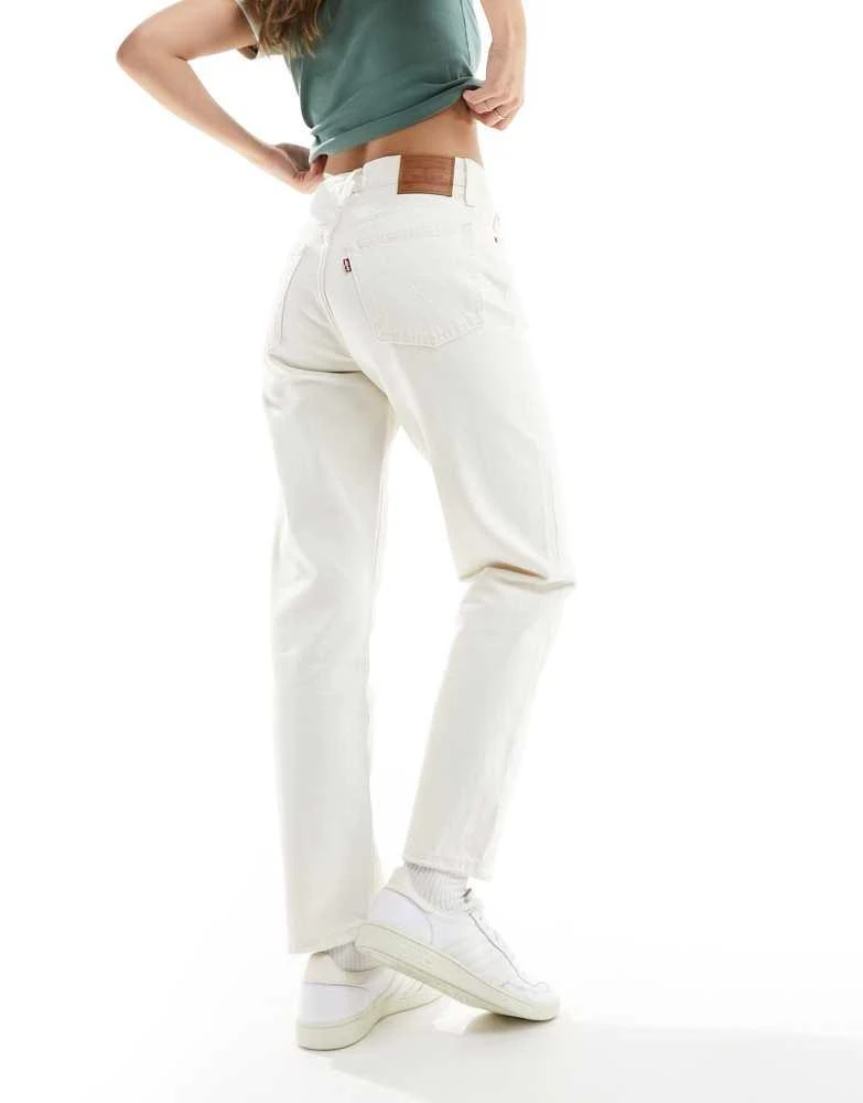 Levi's Levi's 501 straight fit crop jeans in white 4