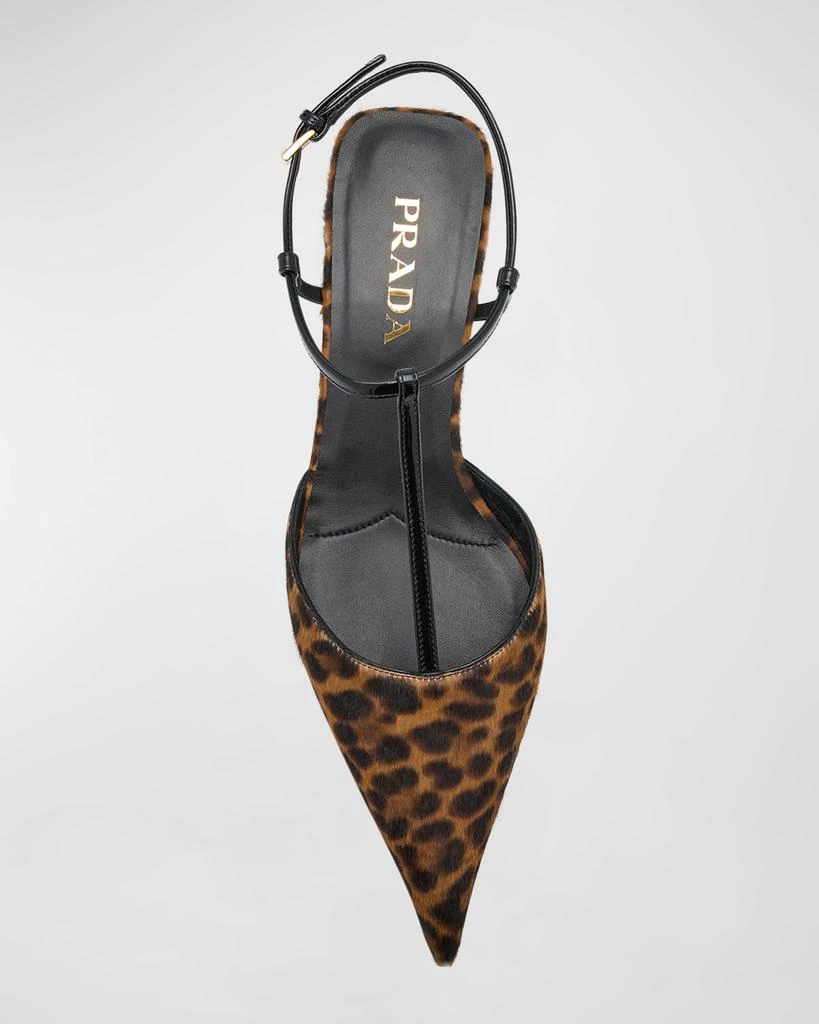 Prada Leopard T-Strap Ballerina Pumps 7