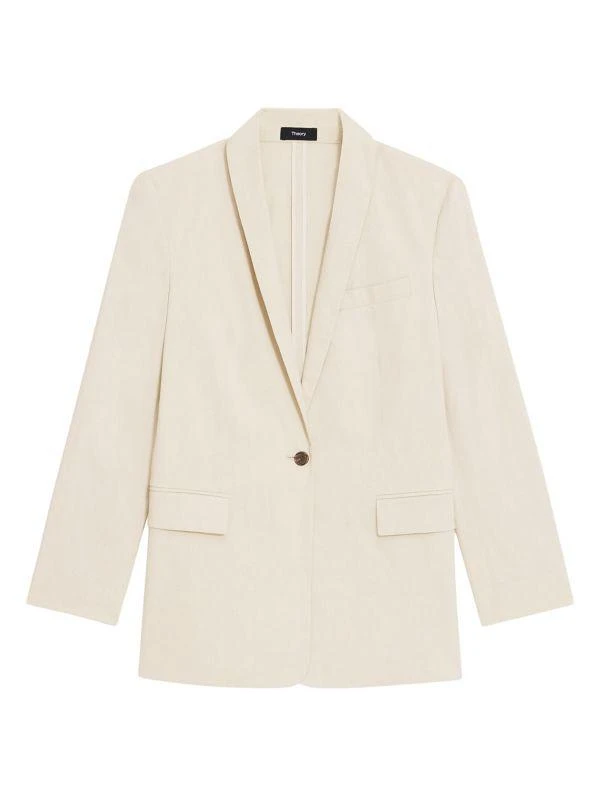 Theory Rolled-Sleeve One-Button Blazer 7